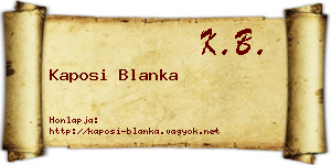 Kaposi Blanka névjegykártya